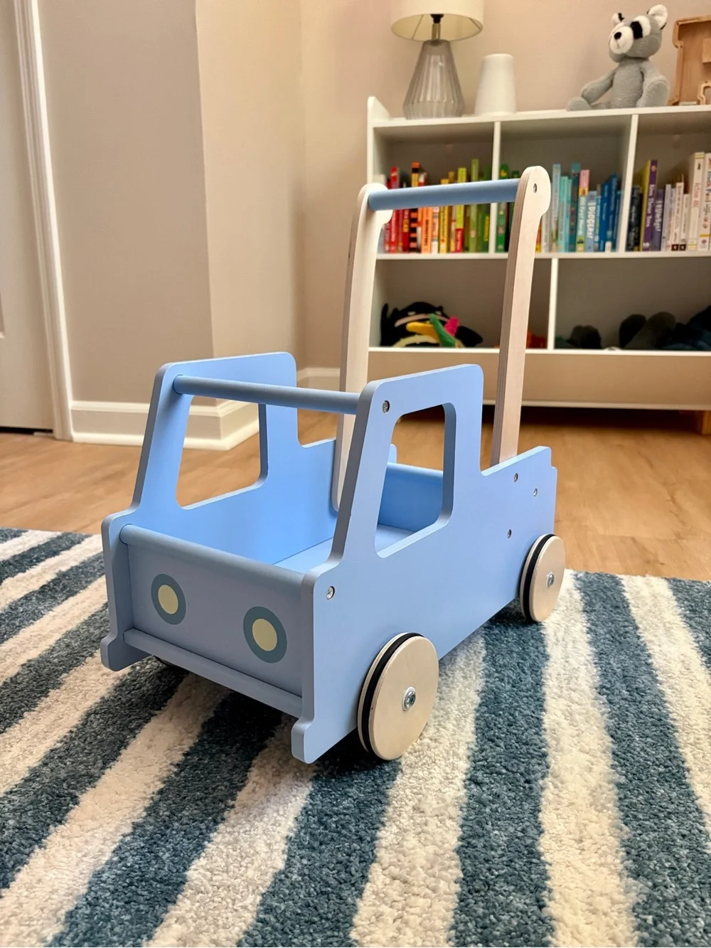 NWOT Moover Wooden Push Walker Toy - Light Blue